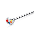 Enameled Straight Nose Stud Silver NSKA-753